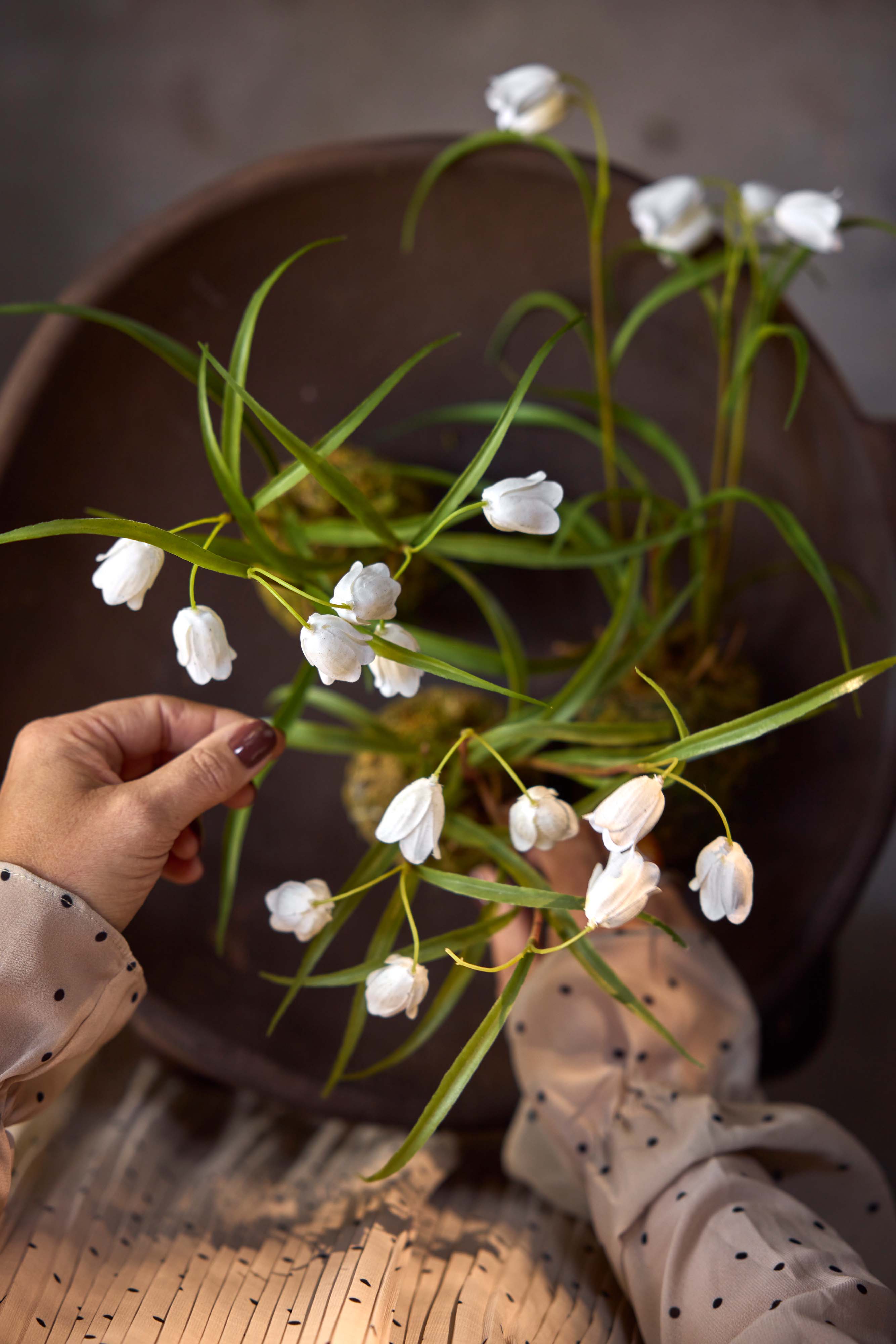 Konstgjord vit Fritillaria 25cm