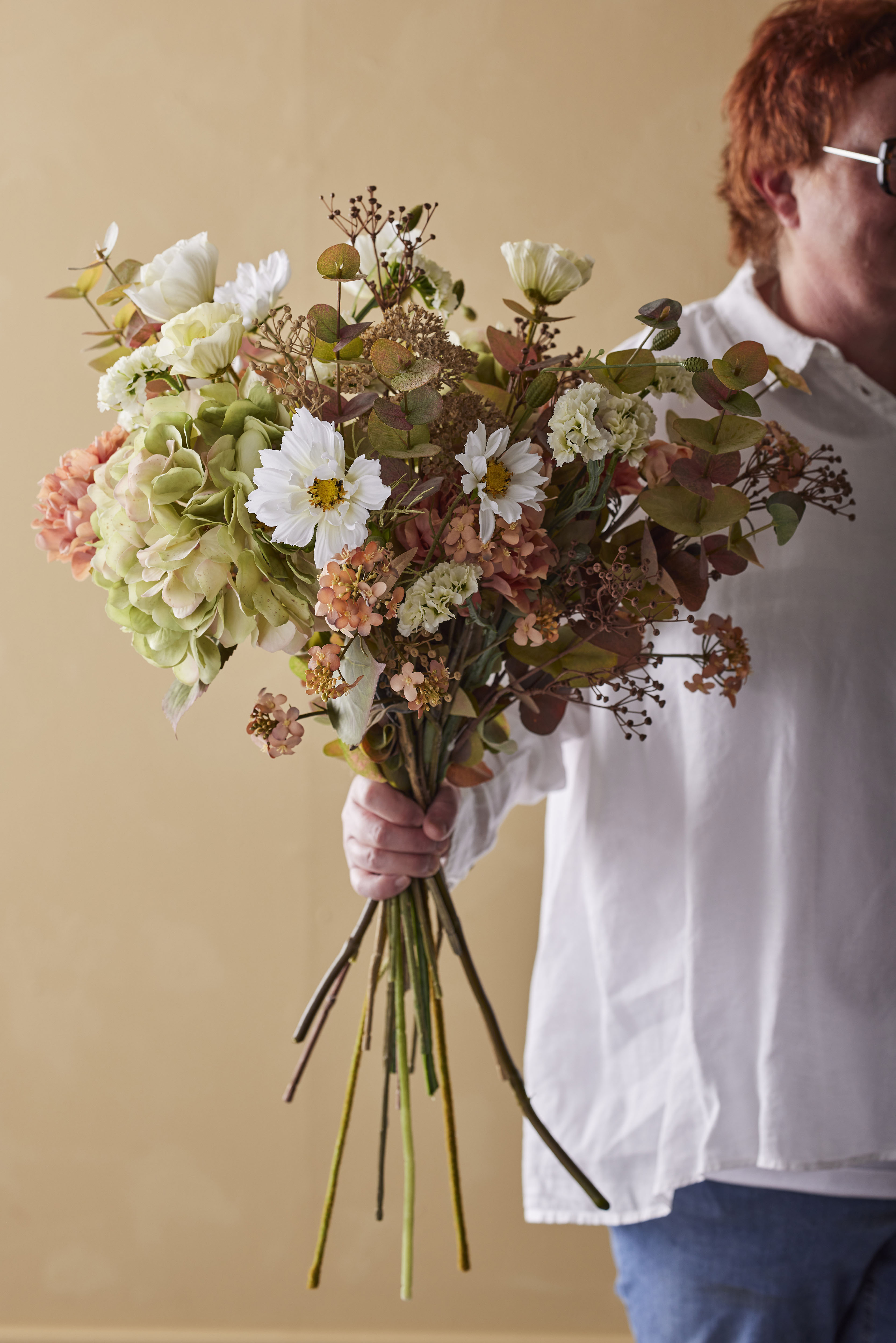 Konstgjord vit Nigella 63cm