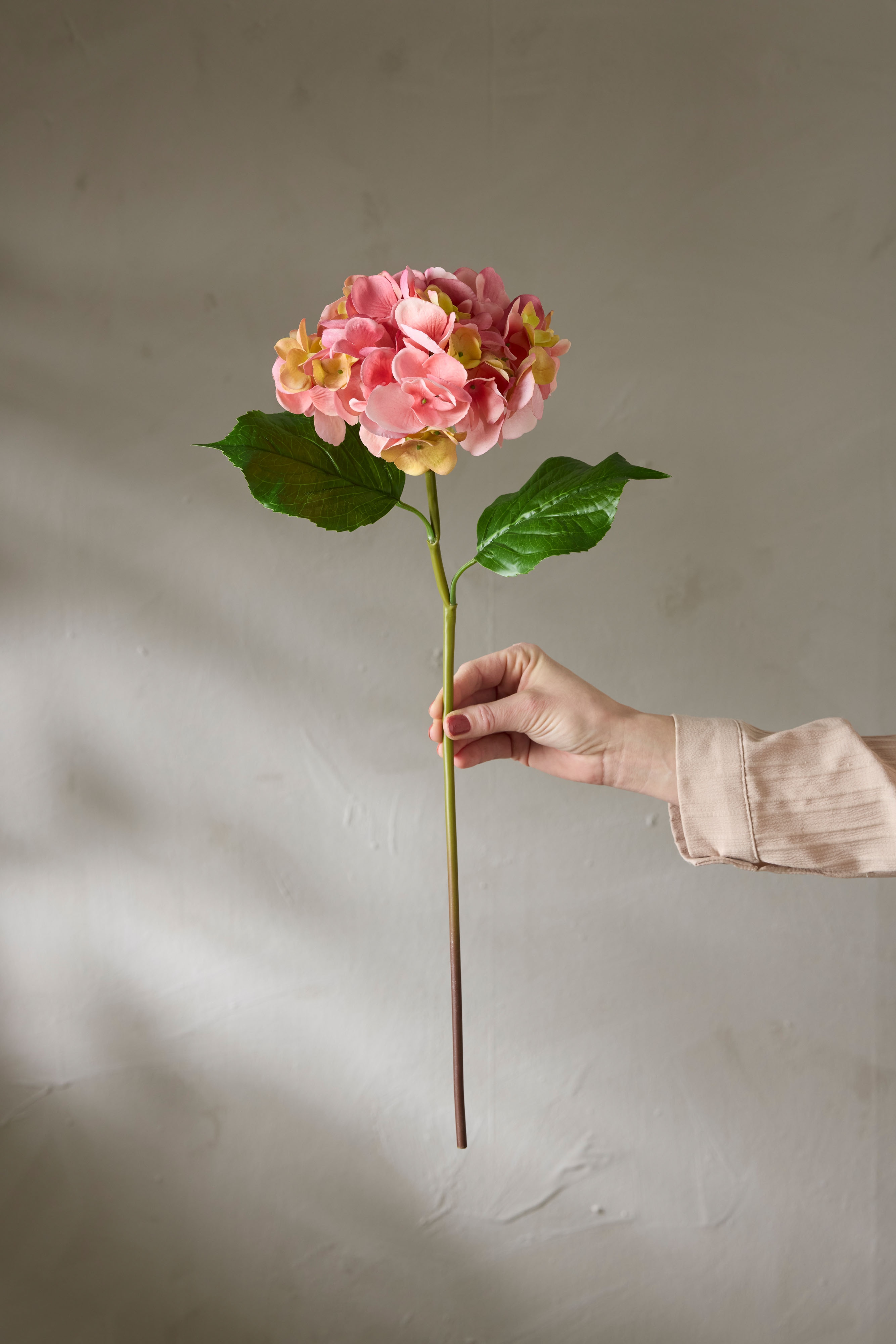 Konstgjord rosa Hortensia 55cm