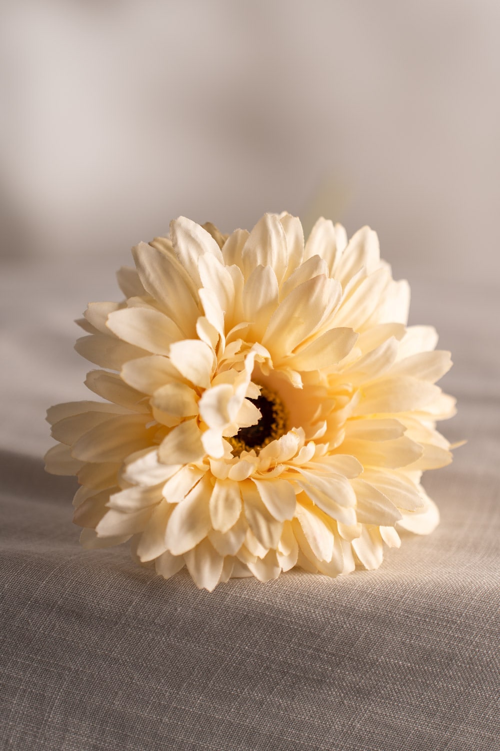 Konstgjord cremefärgad Gerbera 55cm