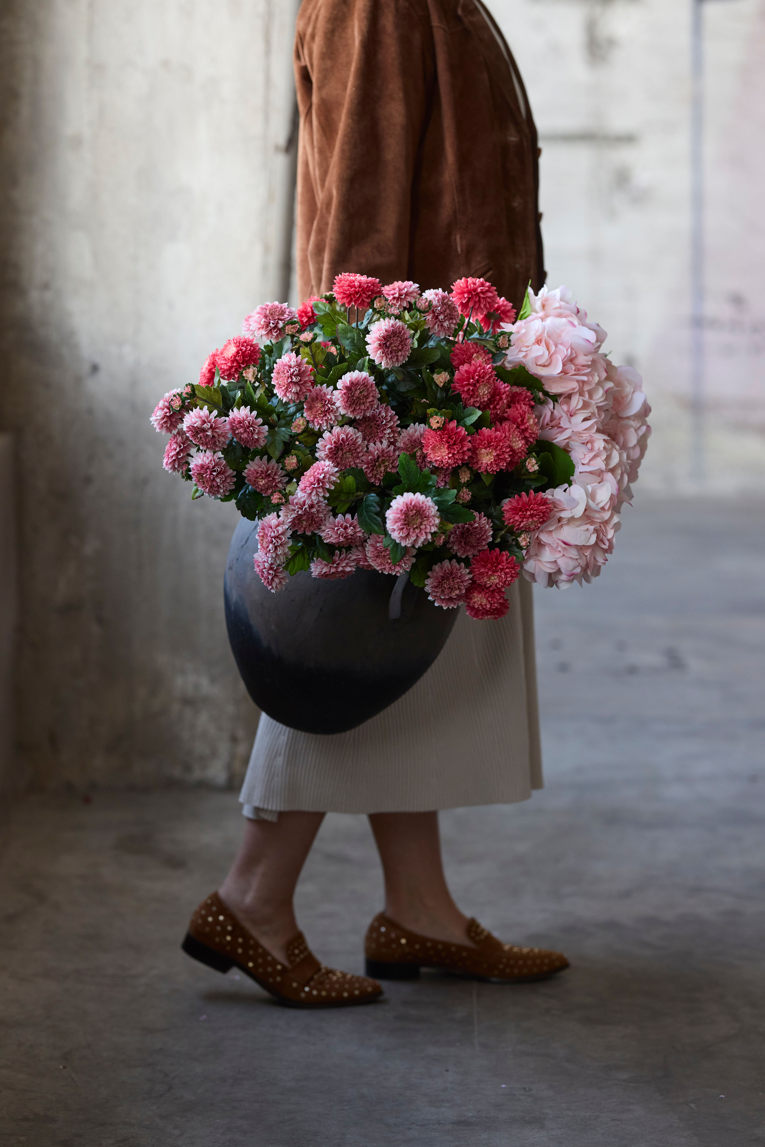 Konstgjord rosa Chrysanthemum 55cm